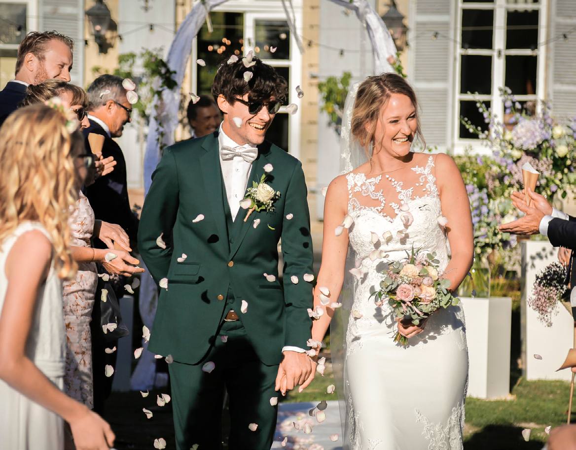 Confetti bij het uitlopen